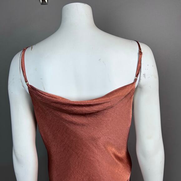 House of Harlow 1960 x Revolve Slip Dress Medium Eveline‎ satin metallic brown - Picture 7 of 12